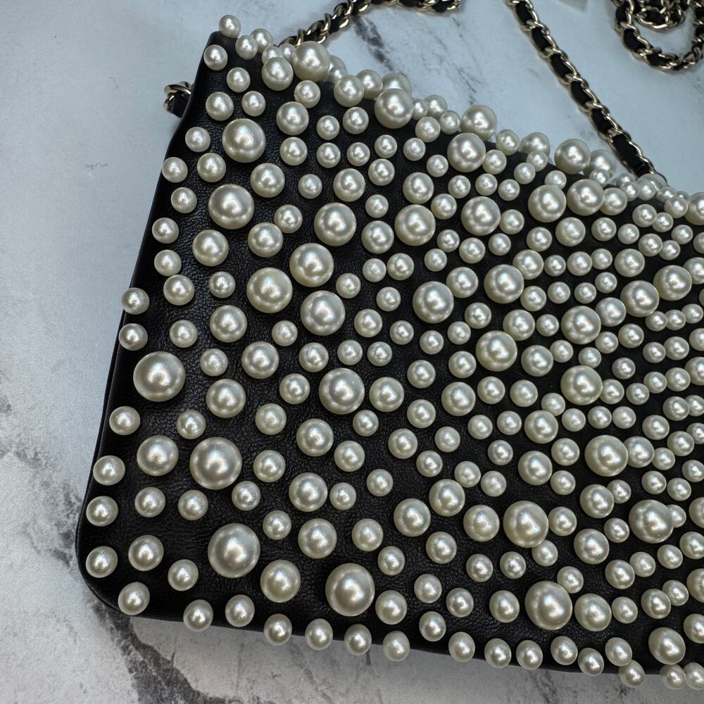 Chanel Pearl Flap Bag Paris-Dubai Pearly 15C WOC Wallet On Chain Crossbody CC - Picture 12 of 14